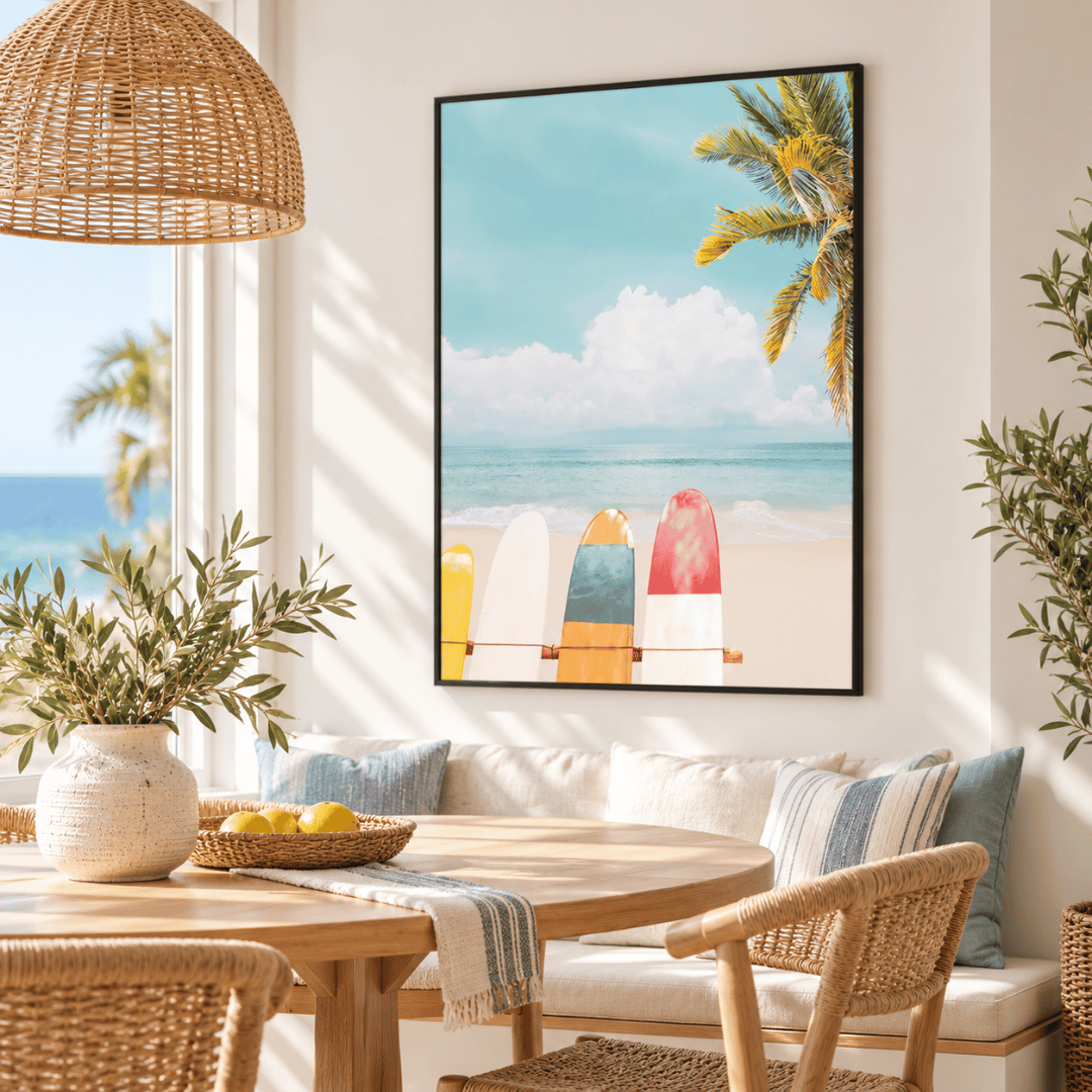 Pastel Surfboard Beach Canvas Print