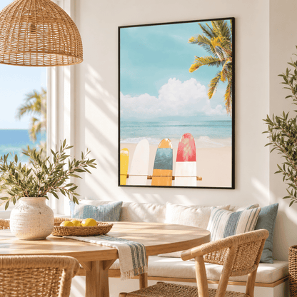 Pastel Surfboard Beach Canvas Print