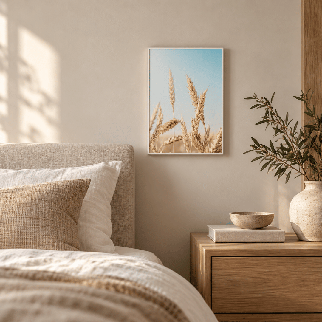 Sunlit Wheat Stems Canvas Print
