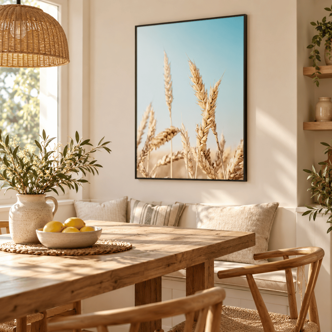 Sunlit Wheat Stems Canvas Print