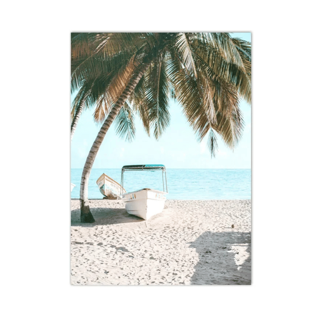 Palm Shore Boats Canvas Print