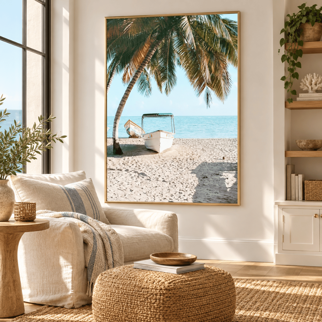 Palm Shore Boats Canvas Print