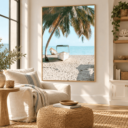 Palm Shore Boats Canvas Print