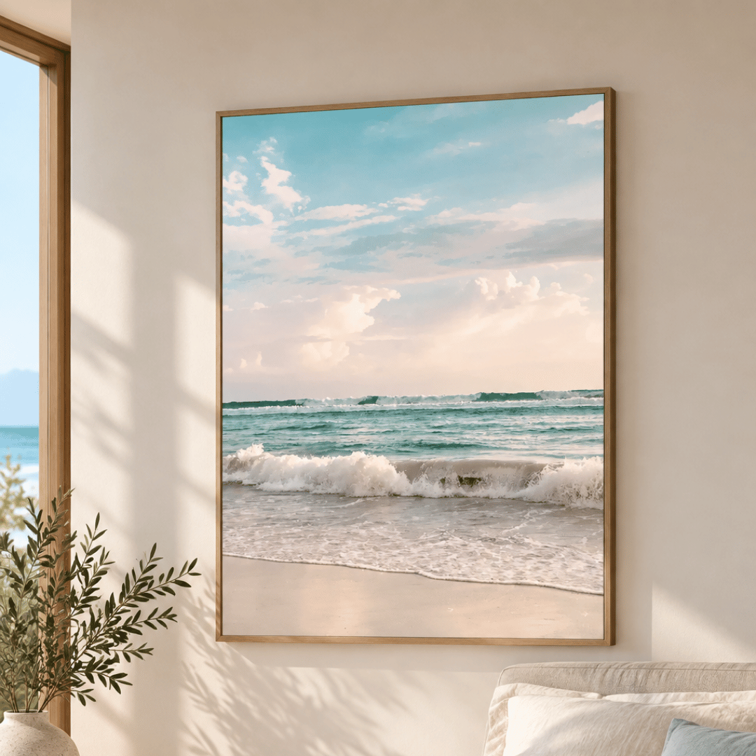 Pastel Ocean Waves Canvas Print