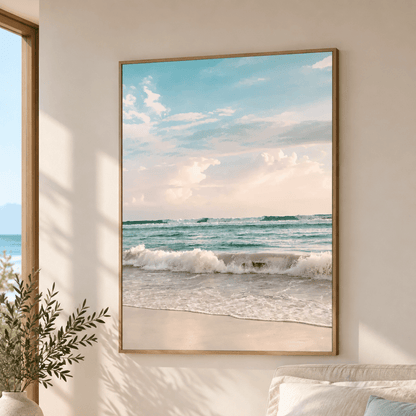Pastel Ocean Waves Canvas Print
