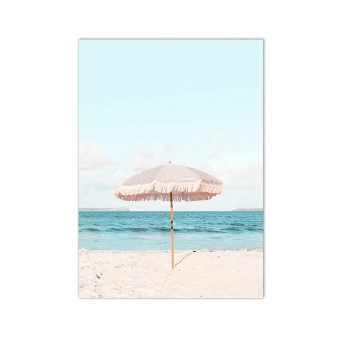 Blush Beach Parasol Canvas Print
