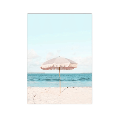 Blush Beach Parasol Canvas Print