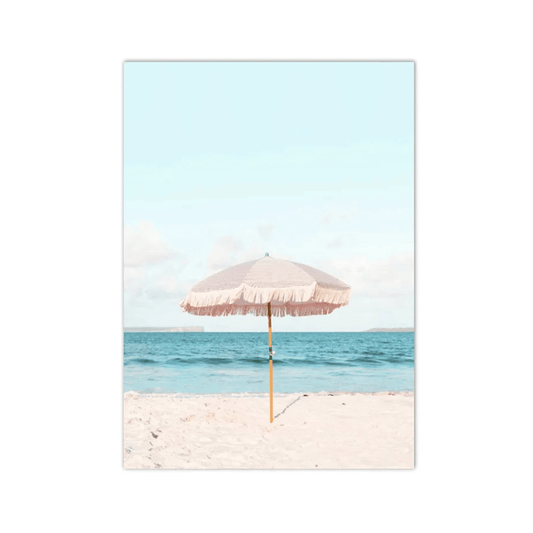 Blush Beach Parasol Canvas Print