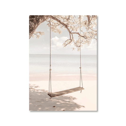 Seaside Tree Swing Canvas Print
