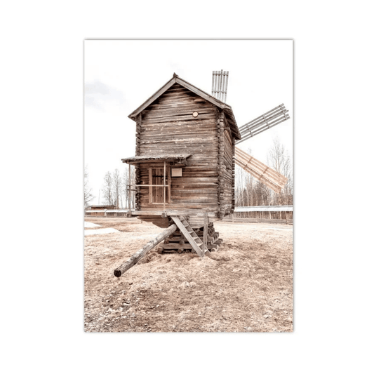 Weathered Wooden Windmill Canvas Print