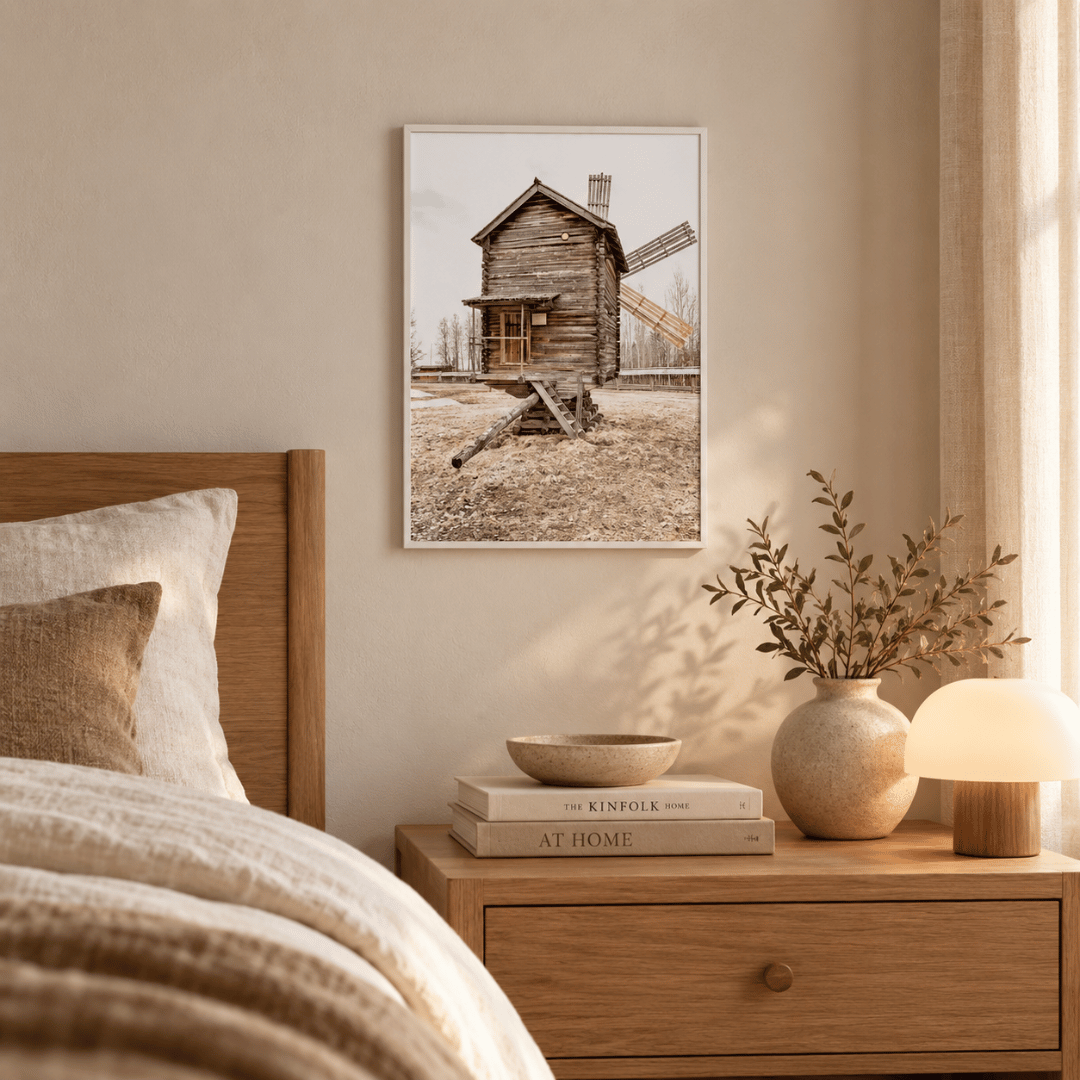 Weathered Wooden Windmill Canvas Print