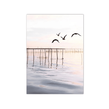 Sunset Flight Over Tidal Waters Canvas Print