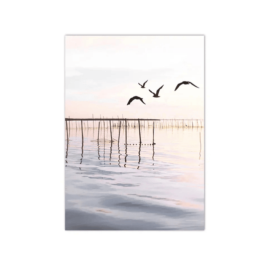 Sunset Flight Over Tidal Waters Canvas Print