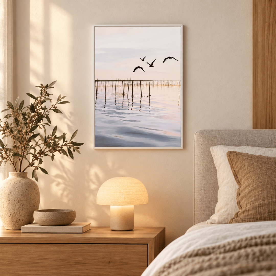 Sunset Flight Over Tidal Waters Canvas Print