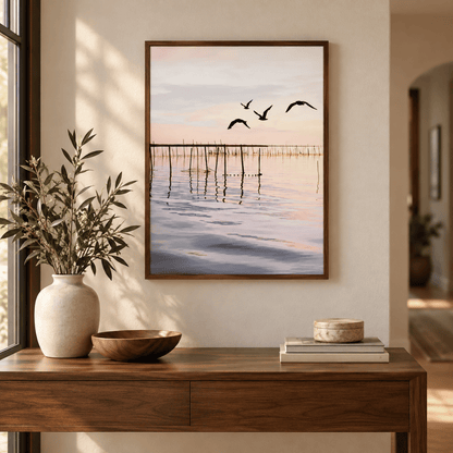 Sunset Flight Over Tidal Waters Canvas Print