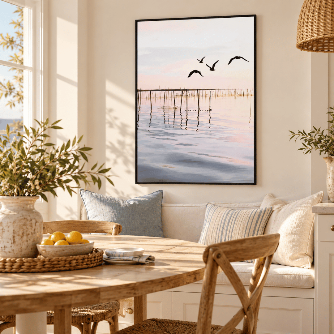 Sunset Flight Over Tidal Waters Canvas Print