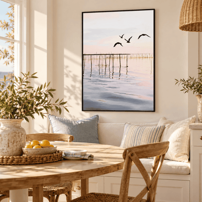 Sunset Flight Over Tidal Waters Canvas Print