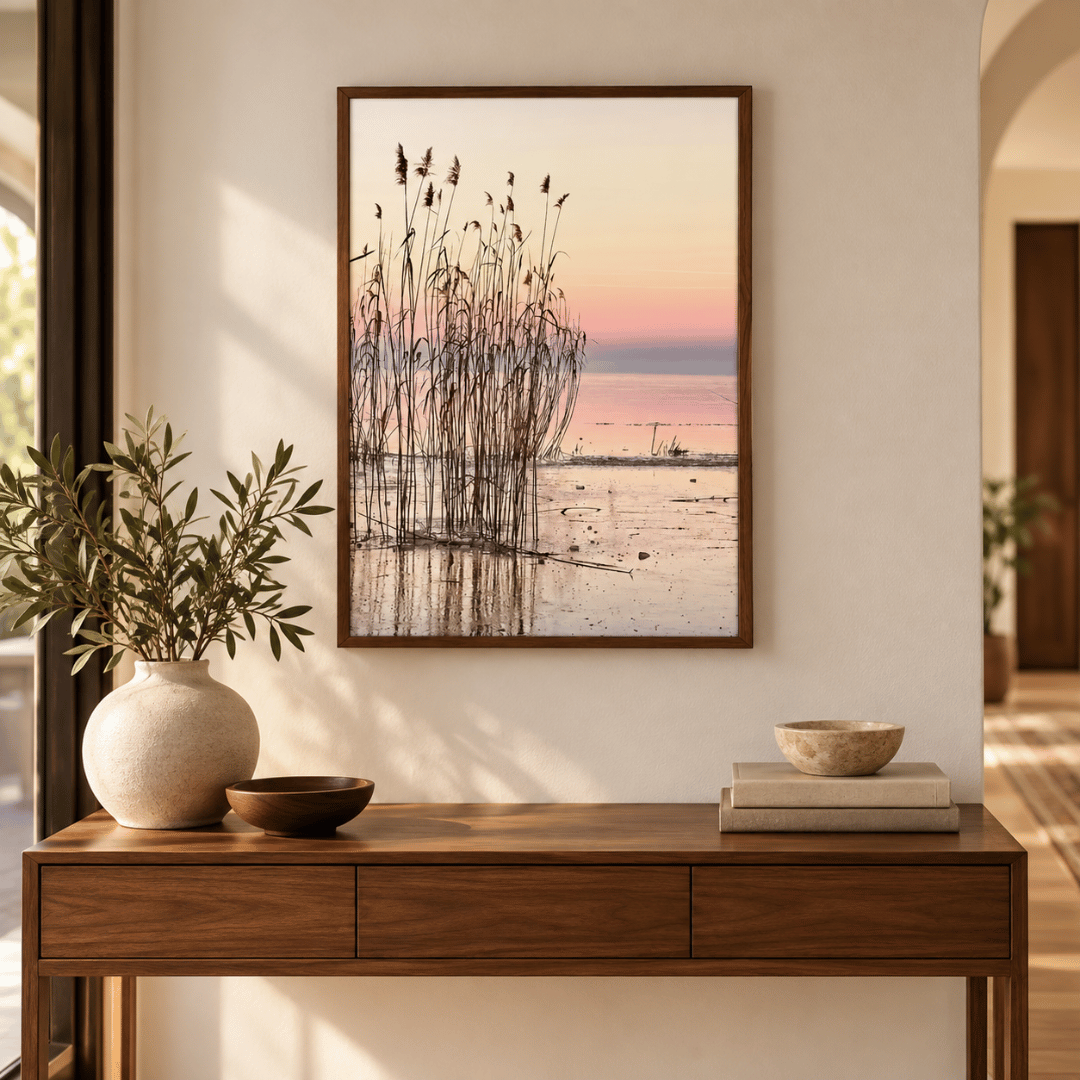 Blush Reed Sunset Canvas Print
