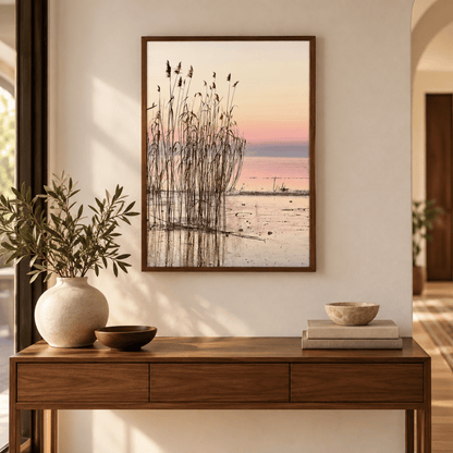 Blush Reed Sunset Canvas Print