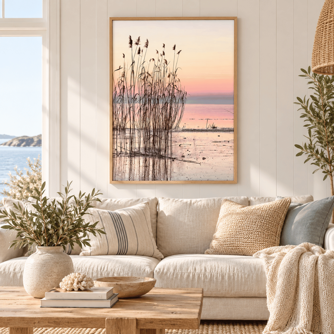 Blush Reed Sunset Canvas Print