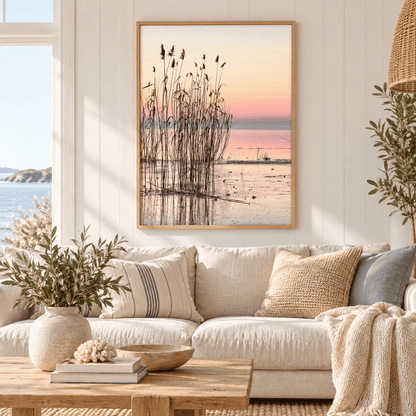 Blush Reed Sunset Canvas Print