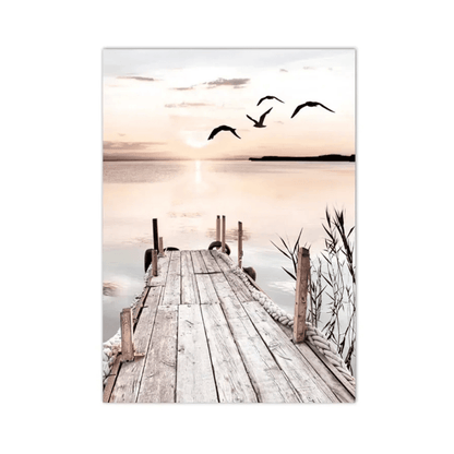 Sunset Pier Flight Canvas Print