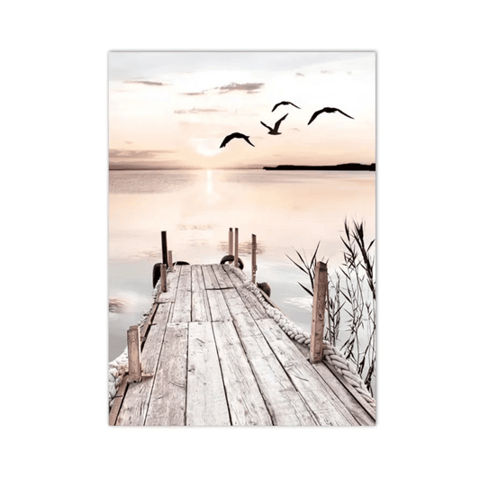 Sunset Pier Flight Canvas Print