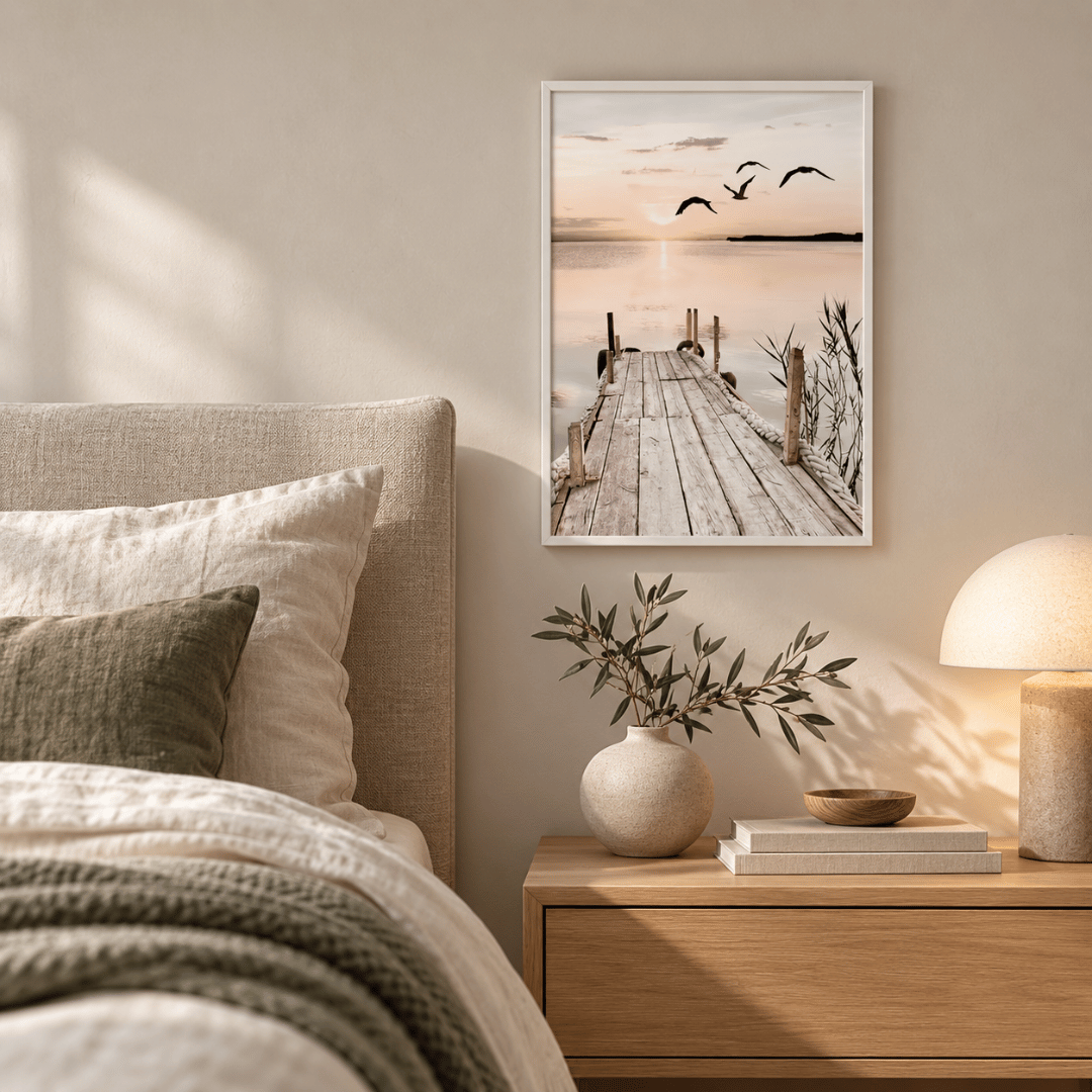 Sunset Pier Flight Canvas Print