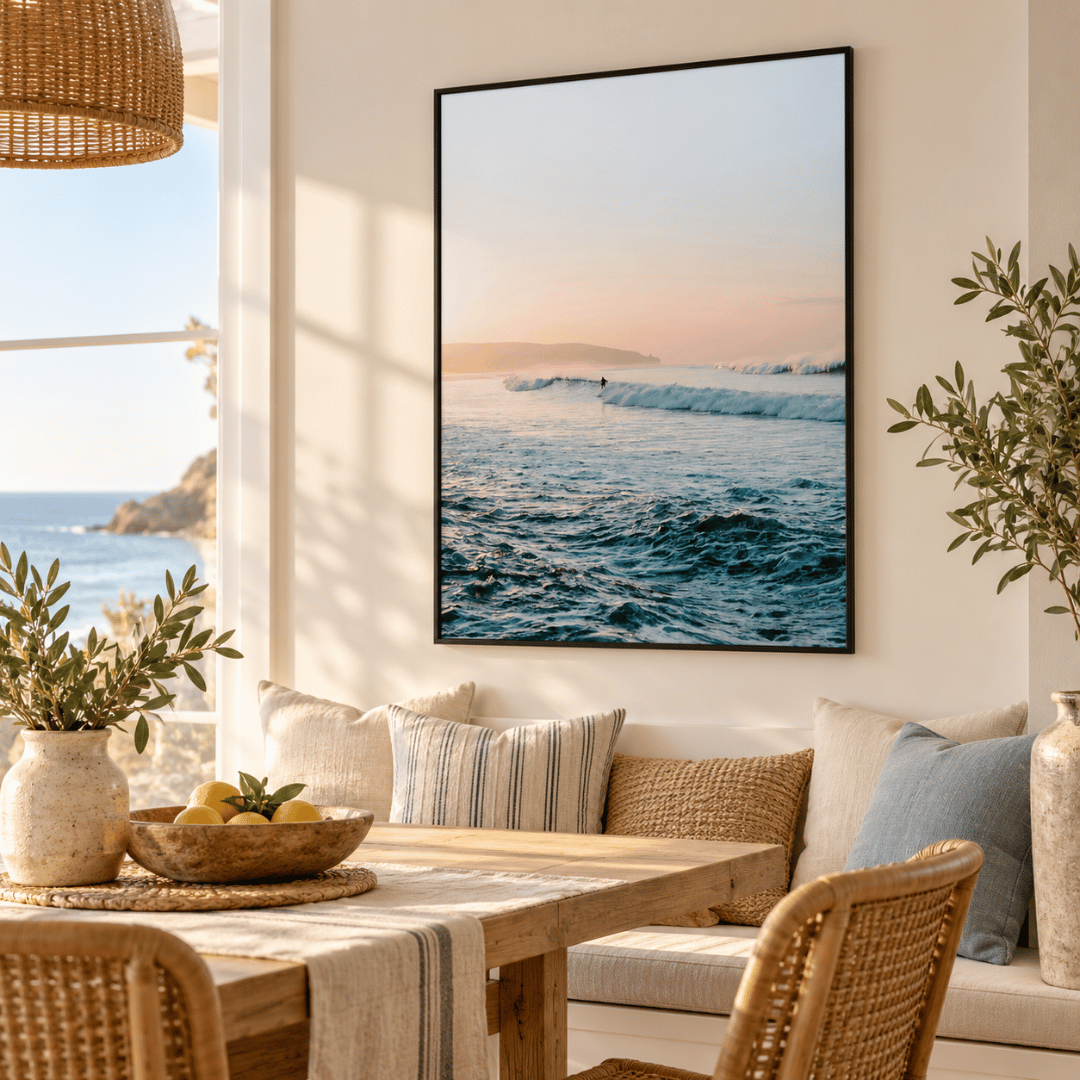 Pastel Surf Horizon Canvas Print