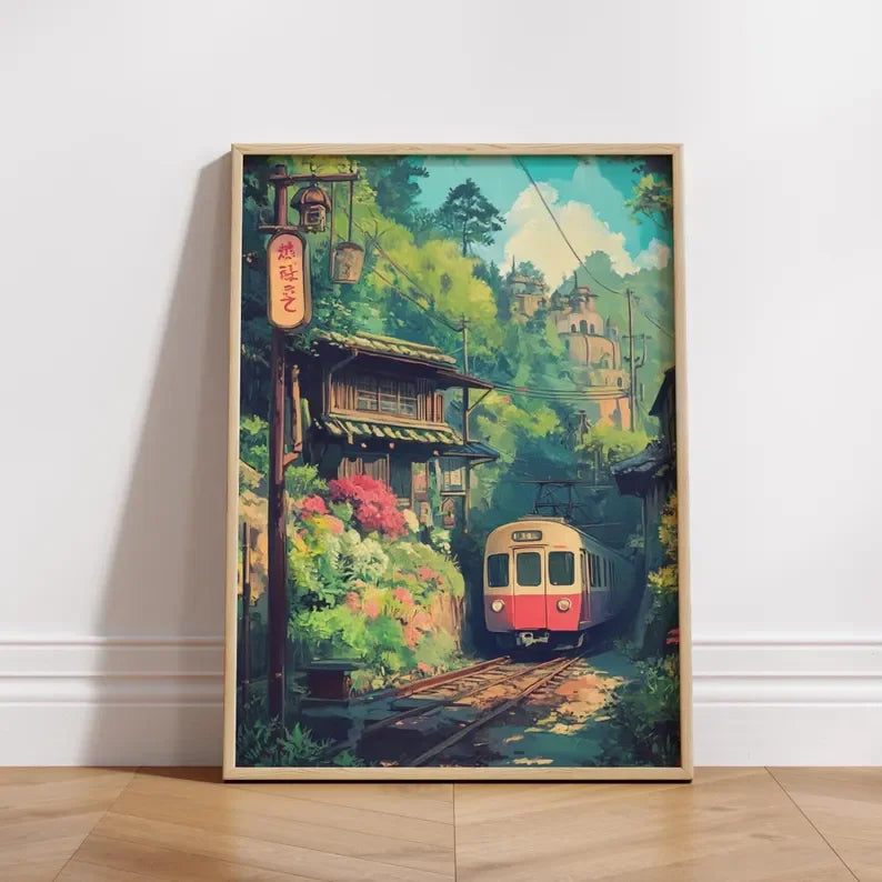 Anime Japanese Train Journey Canvas Print
