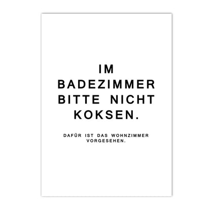 minimalist black and white funny bathroom saying quote canvas