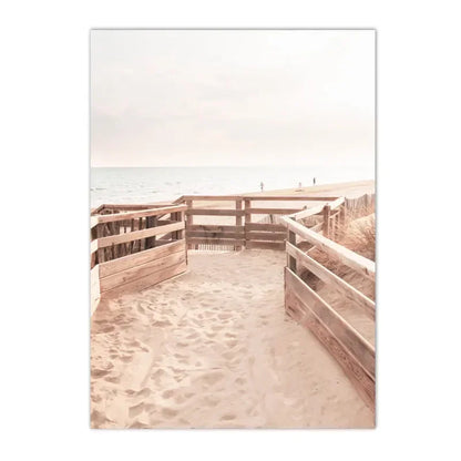 sunset lake with hut bridge and canoe among reeds Nordic canvas wall art