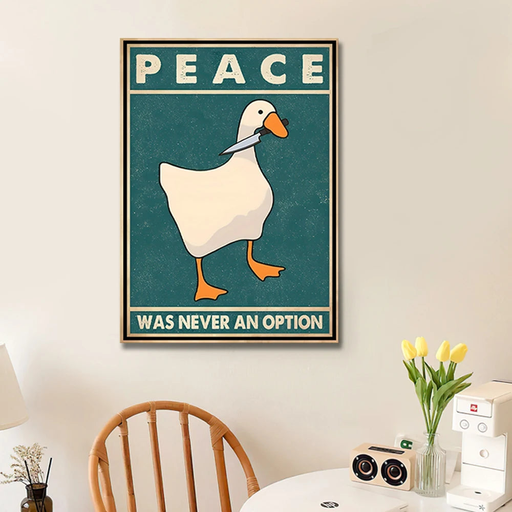 Goose Meme “Peace Was Never an Option” Canvas Print