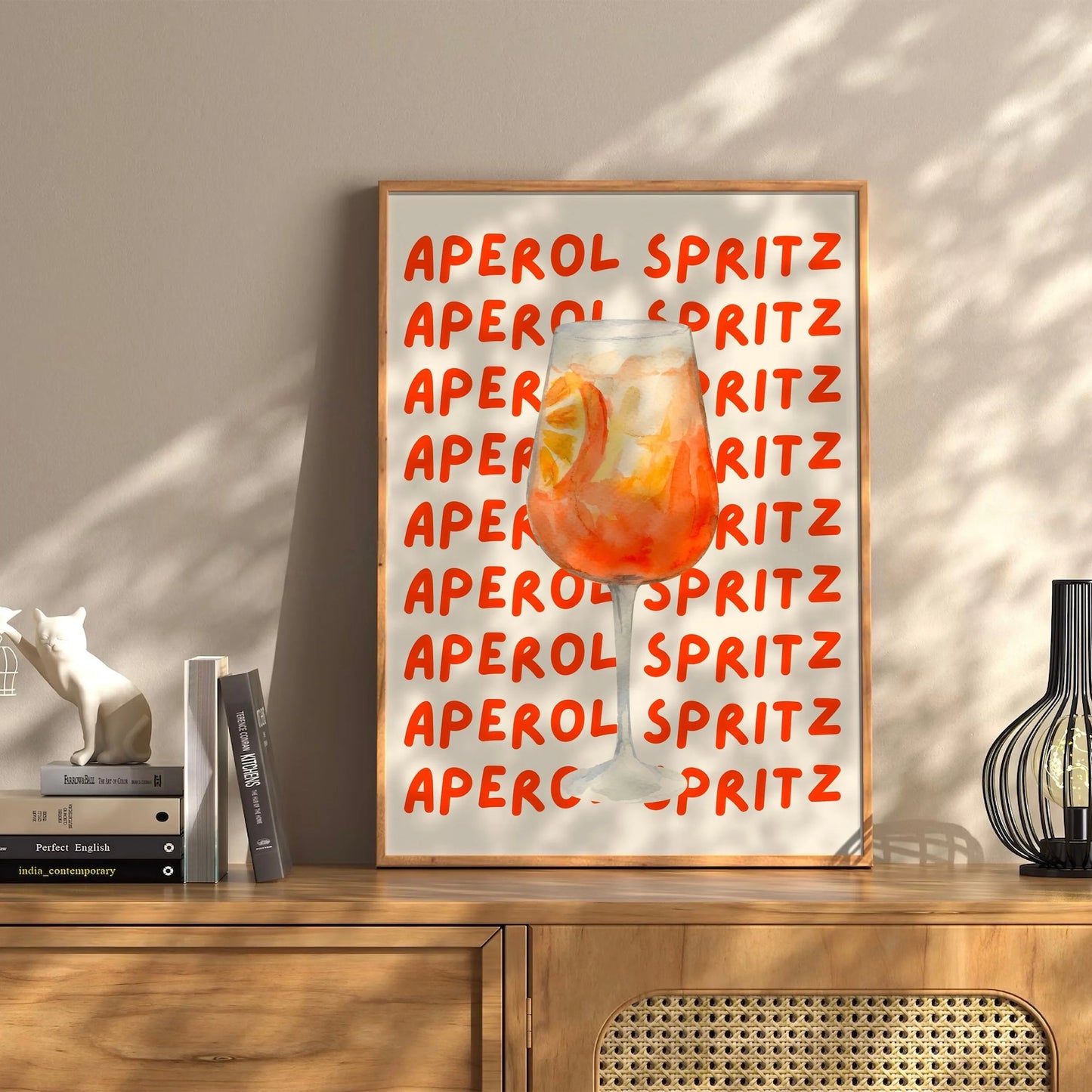 Vintage cocktail alphabet retro bar canvas wall art