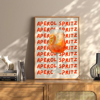 Vintage cocktail alphabet retro bar canvas wall art