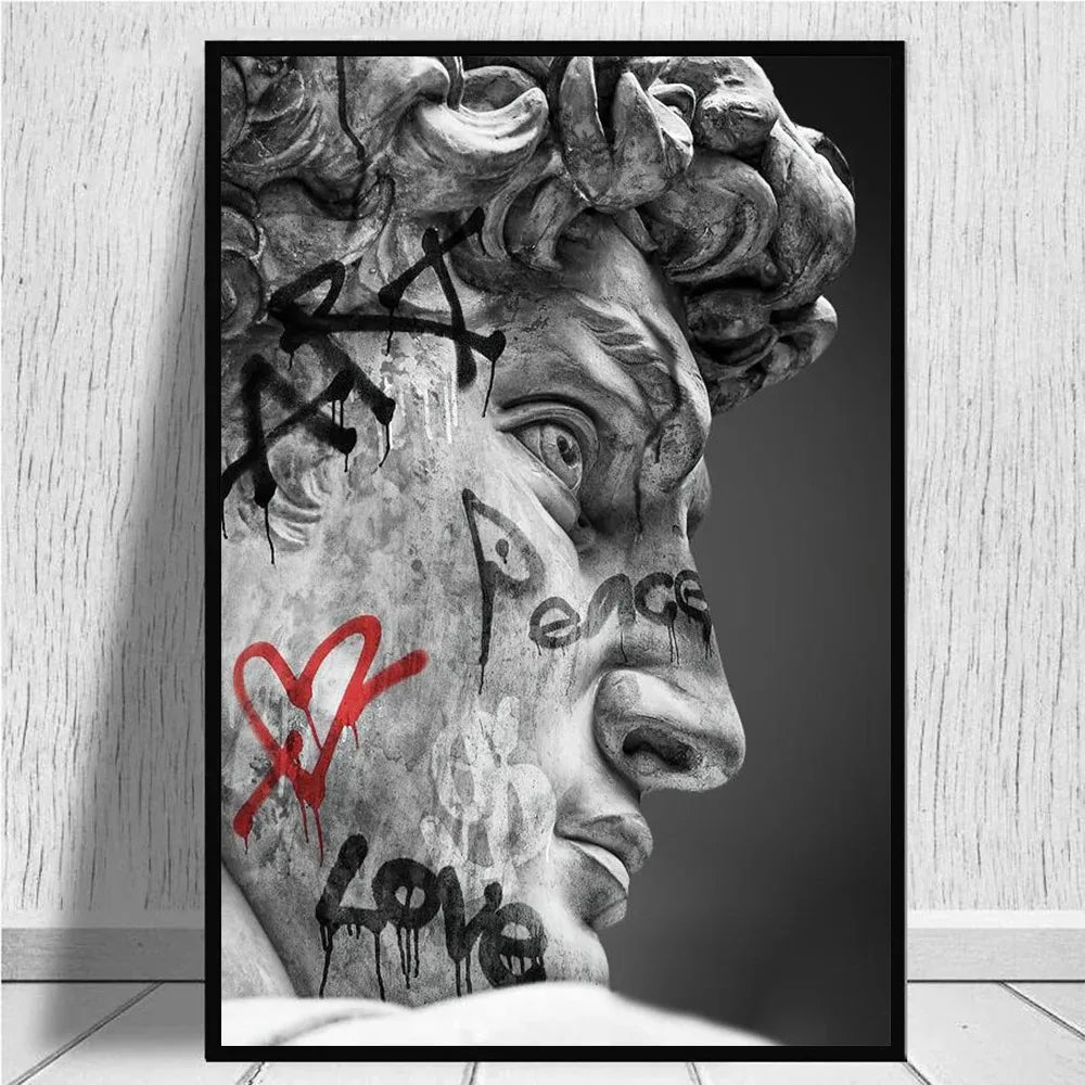 Graffiti David Bust Canvas Print