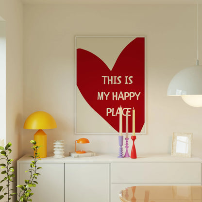 “This Is My Happy Place” Red Heart Canvas Print