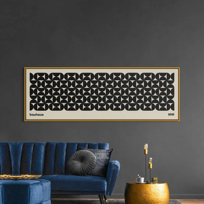 wide horizontal bauhaus mid-century panoramic canvas