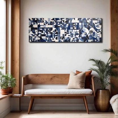 large wide mid century geometric boho unframed canvas