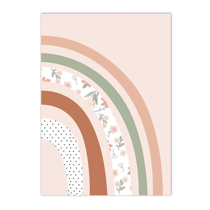 pink rainbow hearts sun and clouds nordic kids canvas