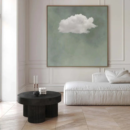 sage green cloud abstract square unframed canvas