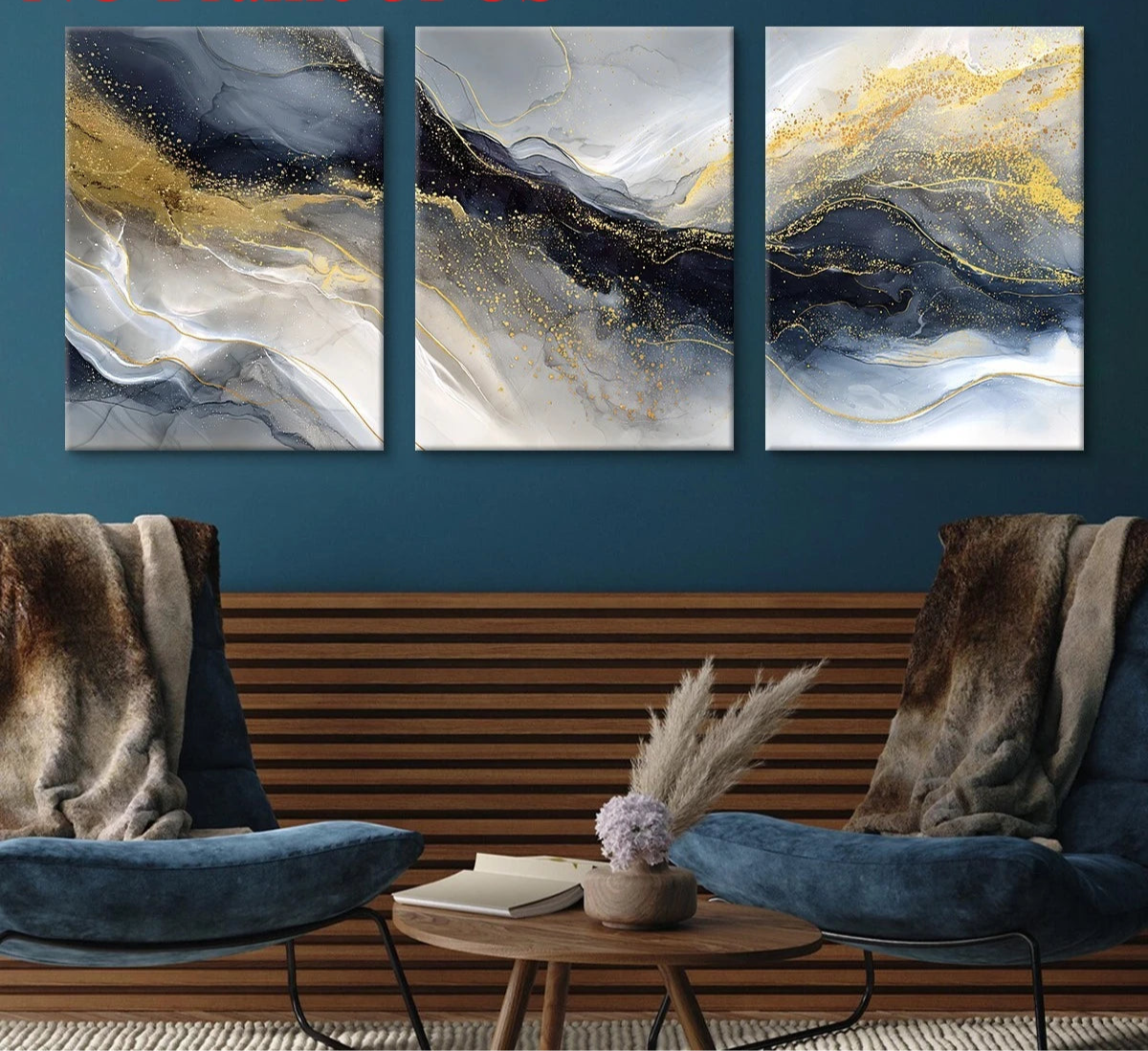 Abstract Brushstroke Texture Canvas - Set Of 3
