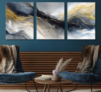 Abstract Brushstroke Texture Canvas - Set Of 3
