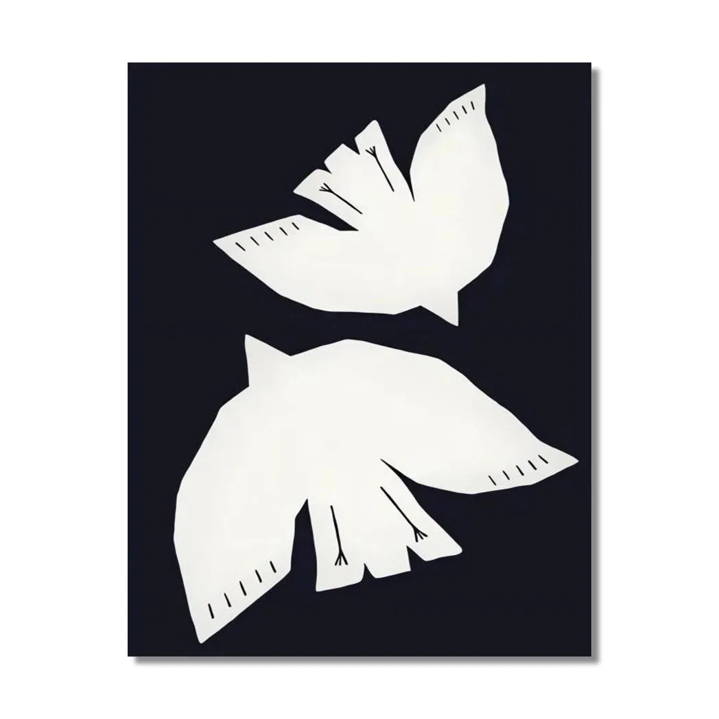 Bohemian Beige & Black Abstract Canvas Print