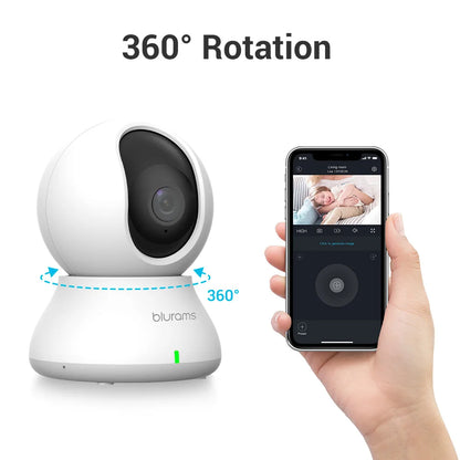 Blurams 2K WiFi Indoor Camera - Night Vision & App Control