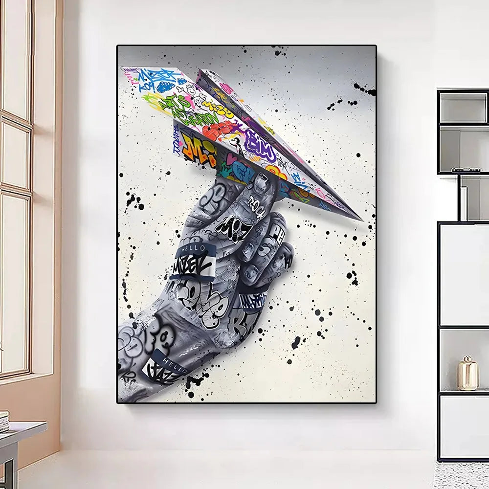 Street Graffiti Gestures Canvas Wall Art