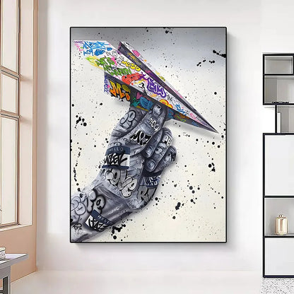 Street Graffiti Gestures Canvas Wall Art