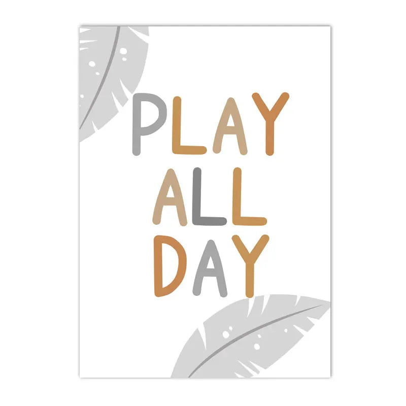 kids canvas with fox bear rabbit hippo and giraffe animal friends