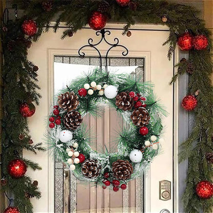 Christmas Snowflake Pine Cone Wreath
