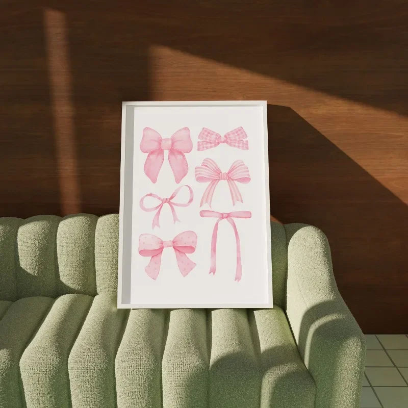Pink Preppy Bow Canvas Print